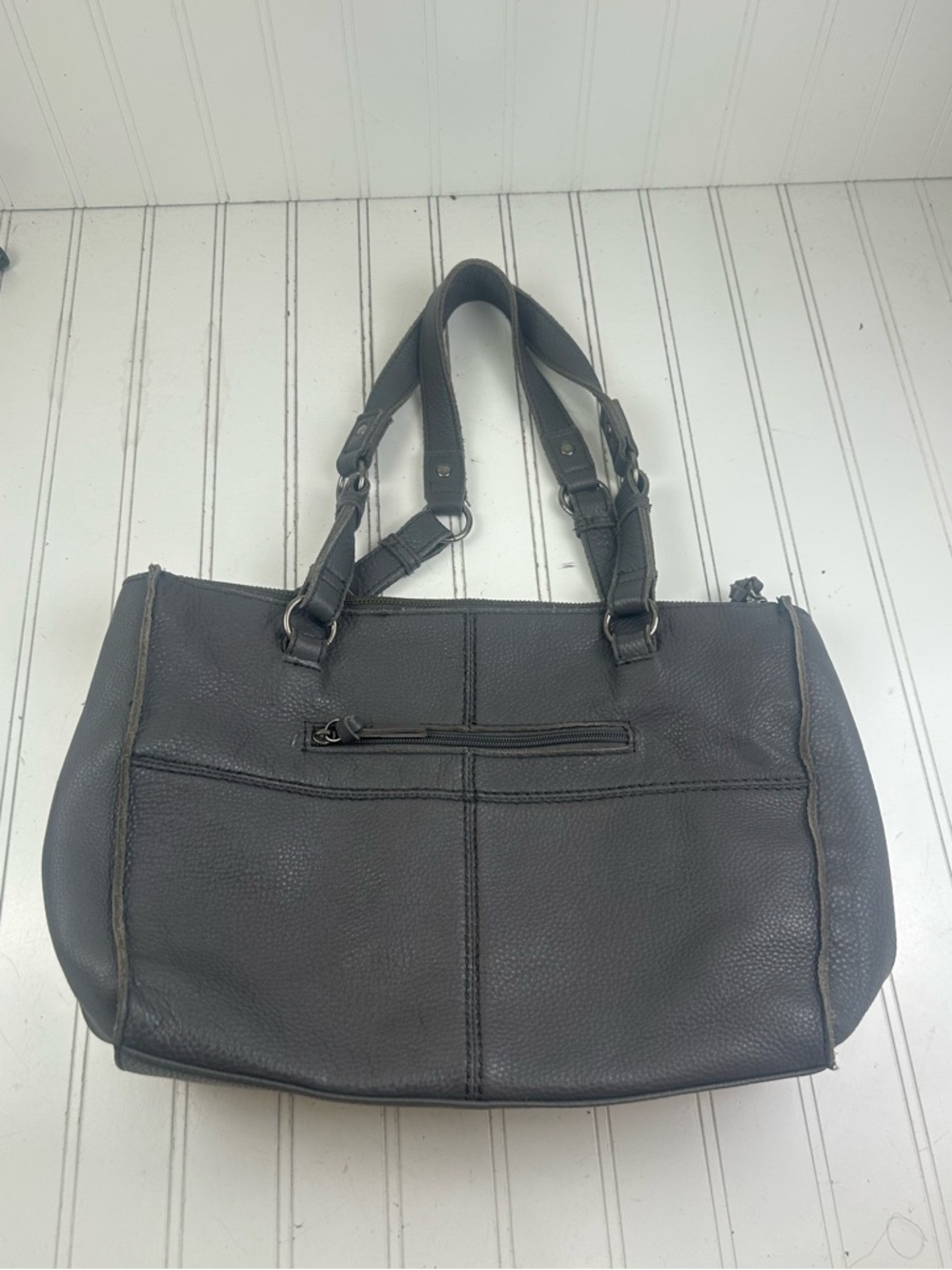 The Sak Vintage Y2K Gray Pebbled Leather Studded Boho Slouchy Shoulder Bag - Picture 8 of 14